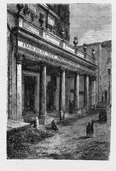 Geschiedenis van het Oude Rome. Santa Cecilia in Trastevere is een 5e-eeuwse kerk in Rome, Italië, gewijd aan Sint Cecilia, in de wijk Trastevere. door Unbekannt