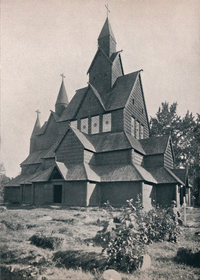 Hitterdal houten kerk, 1914 door Unbekannt
