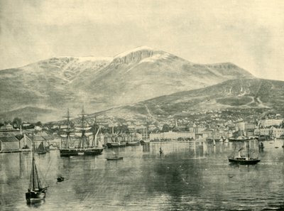 Hobart, vanaf de Baai, 1901 door Unbekannt
