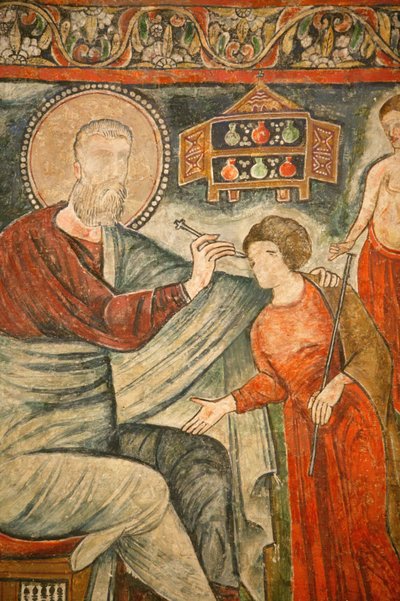 Koptisch klooster van de Heilige Maagd en Sint Jan Kame: Heilige geneest een blind meisje door Unbekannt