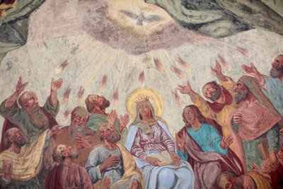 Heilige Geest fresco in Loreto kerk; Praag Tsjechië door Unbekannt