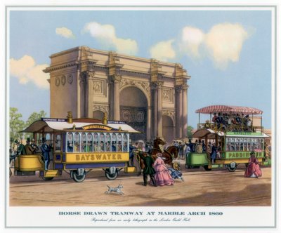Paardentram bij Marble Arch, 1860 door Unbekannt