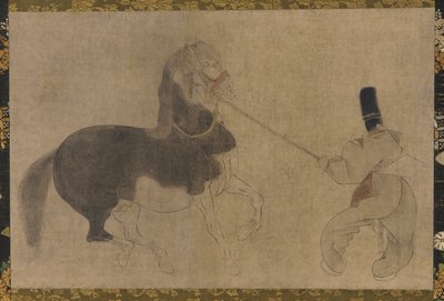 Paard en bediende, Momoyama-periode, 1568-1615 door Unbekannt