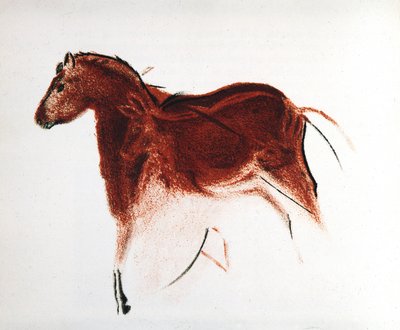Paard en hinde, paleolithische grotschildering uit Altamira, Zuid-Spanje, ca. 16.000-9000 v.Chr. door Unbekannt