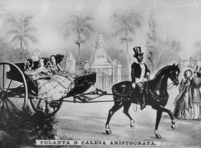 Paard en koets van de aristocratie, ca. 1910 door Unbekannt