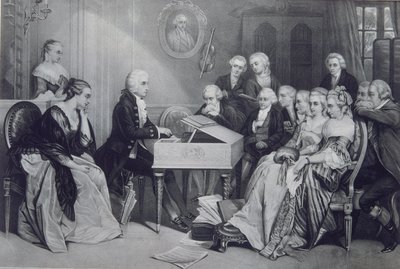 Huisconcert bij de familie Mozart in Wenen, 19e eeuw door Unbekannt