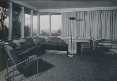 Huis in Los Angeles door Richard J Neutra - Een interieurfoto van de woonvertrekken door Unbekannt