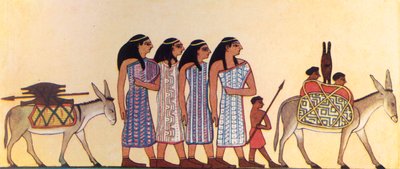Hoe een oude Egyptenaar de komst van de Israëlieten in Egypte schilderde, c1930 door Unbekannt