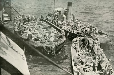 Hoe de gewonden naar de hospitaalschepen werden gebracht, 1919 door Unbekannt