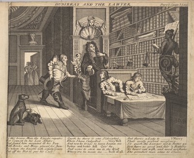 Hudibras en de advocaat Plaat 12: Illustraties bij Hudibras van Samuel Butler door Unbekannt