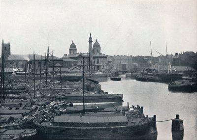 Hull - Princes Dock: Met het Wilberforce Memorial en Dock Offices, 1895 door Unbekannt
