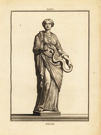 Hygieia, Griekse en Romeinse godin van gezondheid en hygiëne, dochter van de god van de geneeskunde Asclepius door Unbekannt