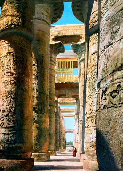 Hypostyle zaal, Karnak tempelcomplex, Luxor, Egypte, 20e eeuw door Unbekannt