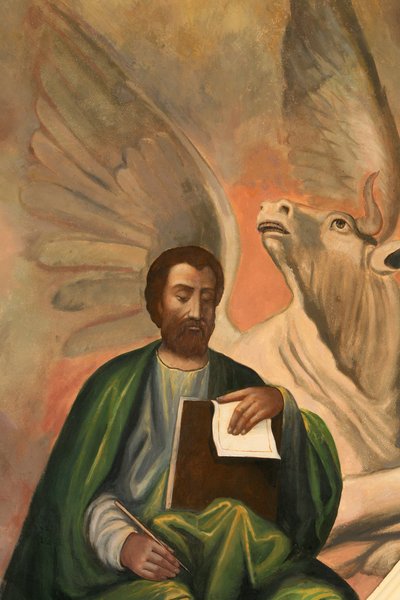 Icoon in het Aghiou Pavlou-klooster op de berg Athos: Sint Lucas, Griekenland door Unbekannt