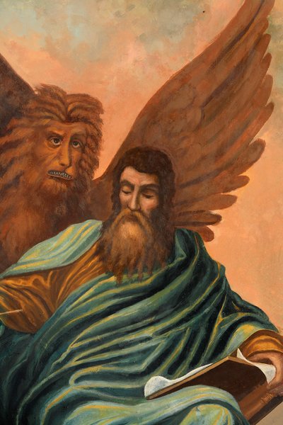Icoon in het Aghiou Pavlou-klooster op de berg Athos: Sint Marcus, Griekenland door Unbekannt