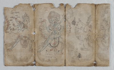 Iconografische Tekening van Tantrische Verlichte Wezens verso door Unbekannt