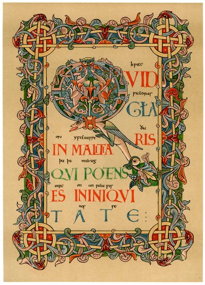 Verlichte initiaal Q, circa 1073 door Unbekannt
