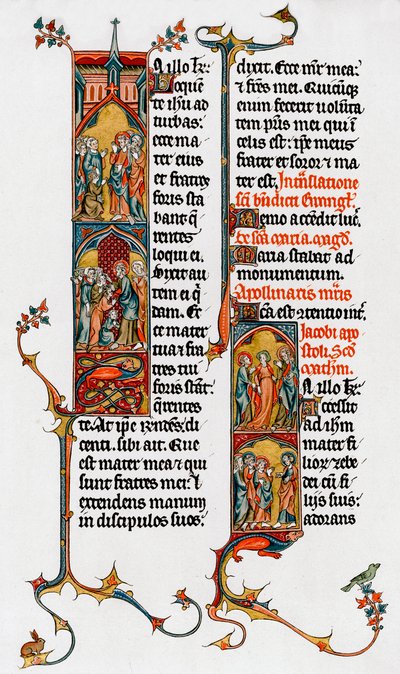 Verlichte letters, late 13e eeuw door Unbekannt