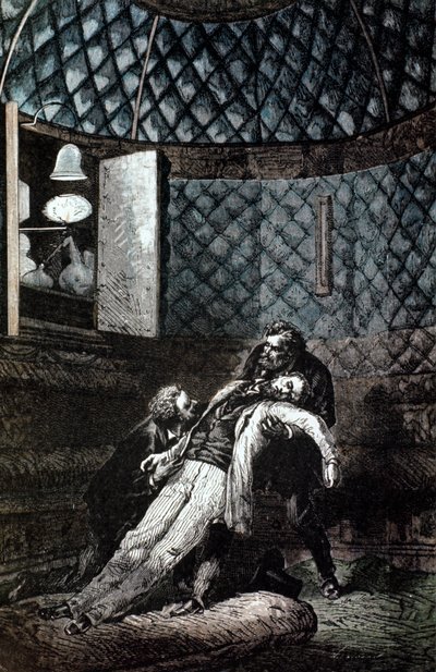 Illustratie uit De la Terre a la Lune door Jules Verne, 1865 door Unbekannt