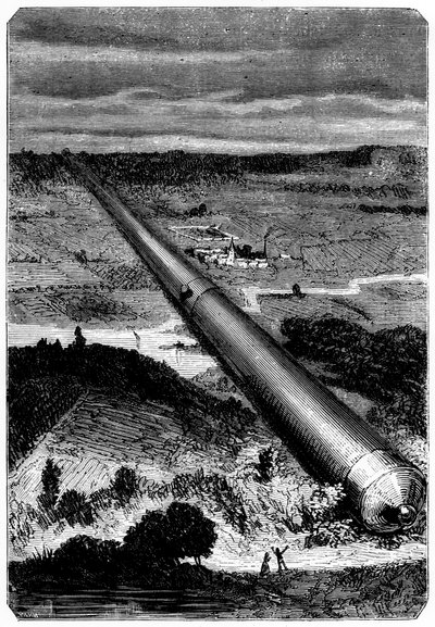 Illustratie uit De la Terre à la Lune door Jules Verne, 1865 door Unbekannt
