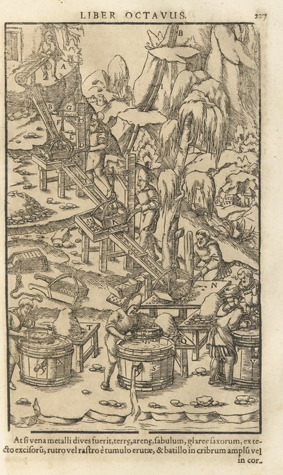 Illustratie uit De re metallica libri XII door Georgius Agricola, 1556 door Unbekannt