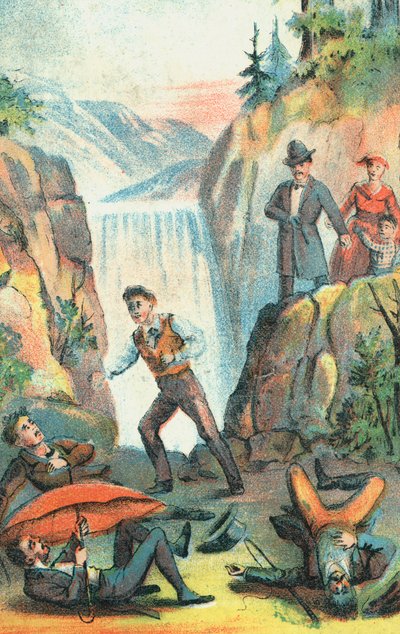 Illustratie van een poster die een theatervoorstelling van Oom Toms Hut adverteert, 1870 door Unbekannt