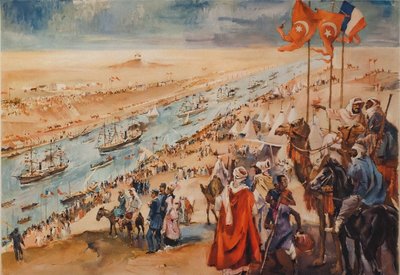 Inhuldigingsceremonie van het Suezkanaal in Port-Said, 17 november 1869 door Unbekannt