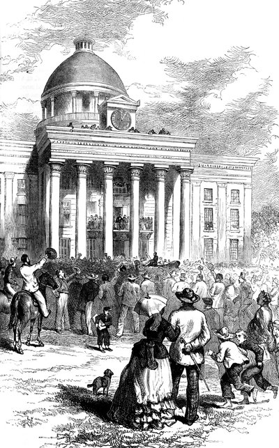 Inhuldiging van Jefferson Davis, Montgomery, Alabama, 1861 c1880 door Unbekannt