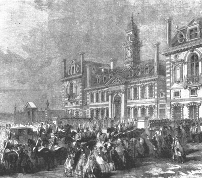 Inhuldiging van Wellington College, Sandhurst: Aankomst van koningin Victoria door Unbekannt