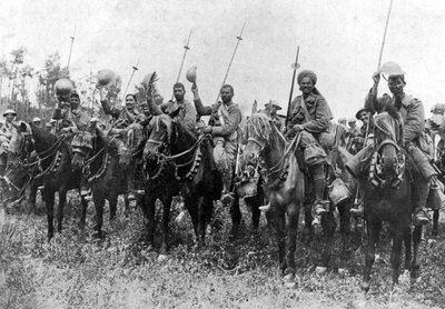 Indiase cavalerie na hun aanval, Somme, Frankrijk, Eerste Wereldoorlog, 14 juli 1916, ca. 1920 door Unbekannt