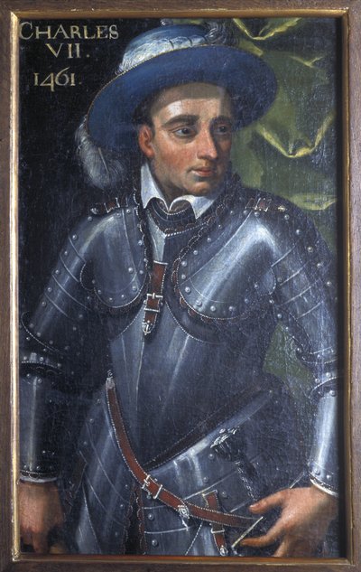 Indre & Loire N* 172 - Kasteel van Loches - Portret van Karel VII - 17e eeuw door Unbekannt
