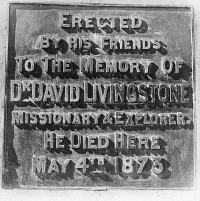 Inscriptie op het monument voor David Livingstone, Zambia, Afrika door Unbekannt