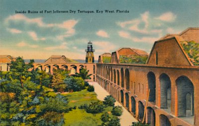 Binnen de ruïnes van Fort Jefferson Dry Tortugas, Key West, Florida door Unbekannt