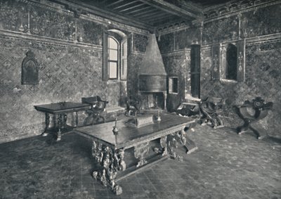 Interieur, Palazzo Davanzati - Met laat 16e-eeuwse Florentijnse tafel, 1928 door Unbekannt