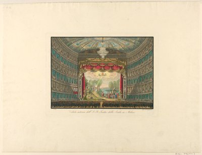 Interieurzicht, La Scala Theater, Milaan door Unbekannt