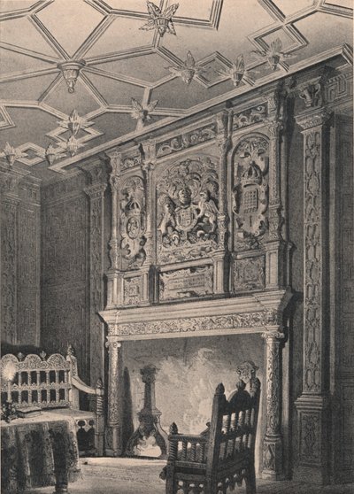 Interieur van een oud huis in Enfield, Middlesex, bekend als 
