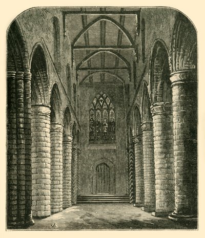 Interieur van het abdijschip, kijkend naar het westen, 1898 door Unbekannt