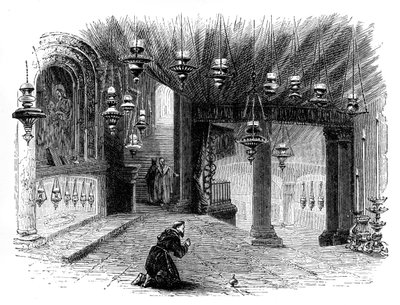 Interieur van de Kapel van de Geboorte, Bethlehem, ca. 1888 door Unbekannt