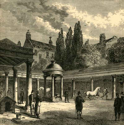 Interieur van de binnenplaats van Old Tattersalls, ca. 1876 door Unbekannt