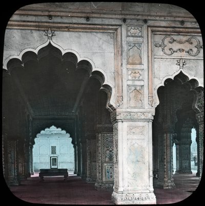 Interieur van de Diwan-i-Khas, Rode Fort, Delhi, India door Unbekannt