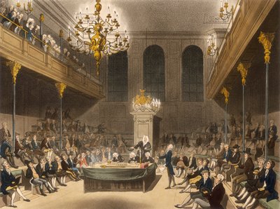 Interieur van het Lagerhuis, Westminster, Londen door Unbekannt