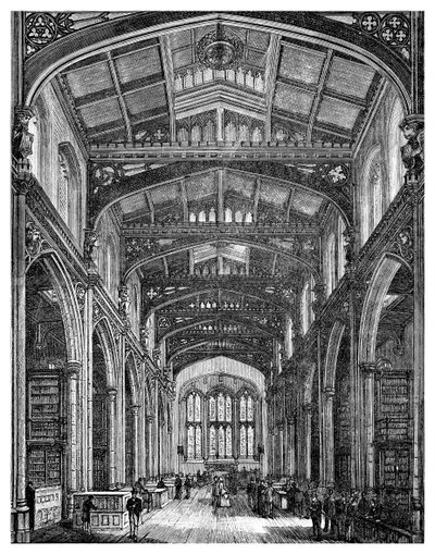 Interieur van de bibliotheek, Guildhall, City of London, 1886 door Unbekannt