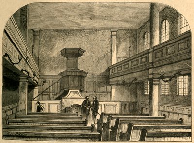 Interieur van de Moravische Kapel in Fetter Lane door Unbekannt