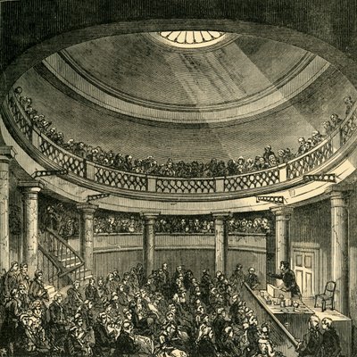 Interieur van de Rotunda, Blackfriars Road, in 1820, ca. 1878 door Unbekannt