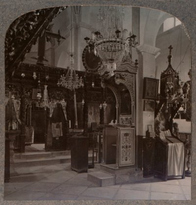 Interieur van de synagoge waar Christus predikte, Nazareth, ca. 1900 door Unbekannt