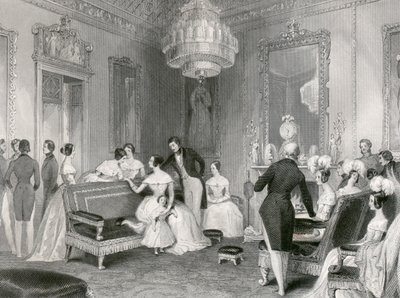 Interieur van de Gele Tekenzaal, Buckingham Palace, Londen, 1840 door Unbekannt