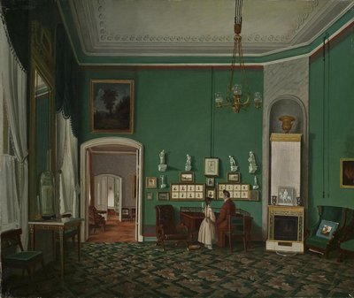 Interieur met een Enfilade, 1830s door Unbekannt