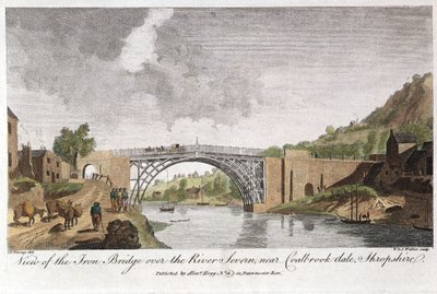 IJzeren brug over de Severn bij Ironbridge, Coalbrookdale, Engeland, gebouwd 1779 door Unbekannt