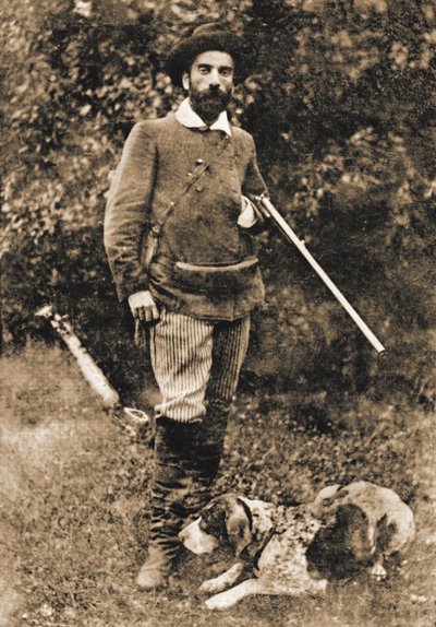 Isaac Ilyich Levitan met zijn hond Vesta door Unbekannt