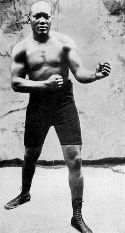 Jack Johnson, de eerste zwarte wereldkampioen zwaargewicht boksen, 1908 door Unbekannt